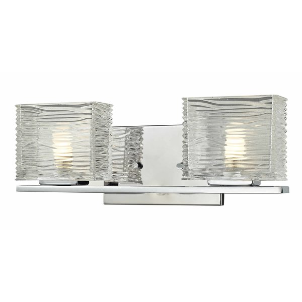 Z-Lite Jaol 2 Light Vanity, Chrome & Clear 3025-2V